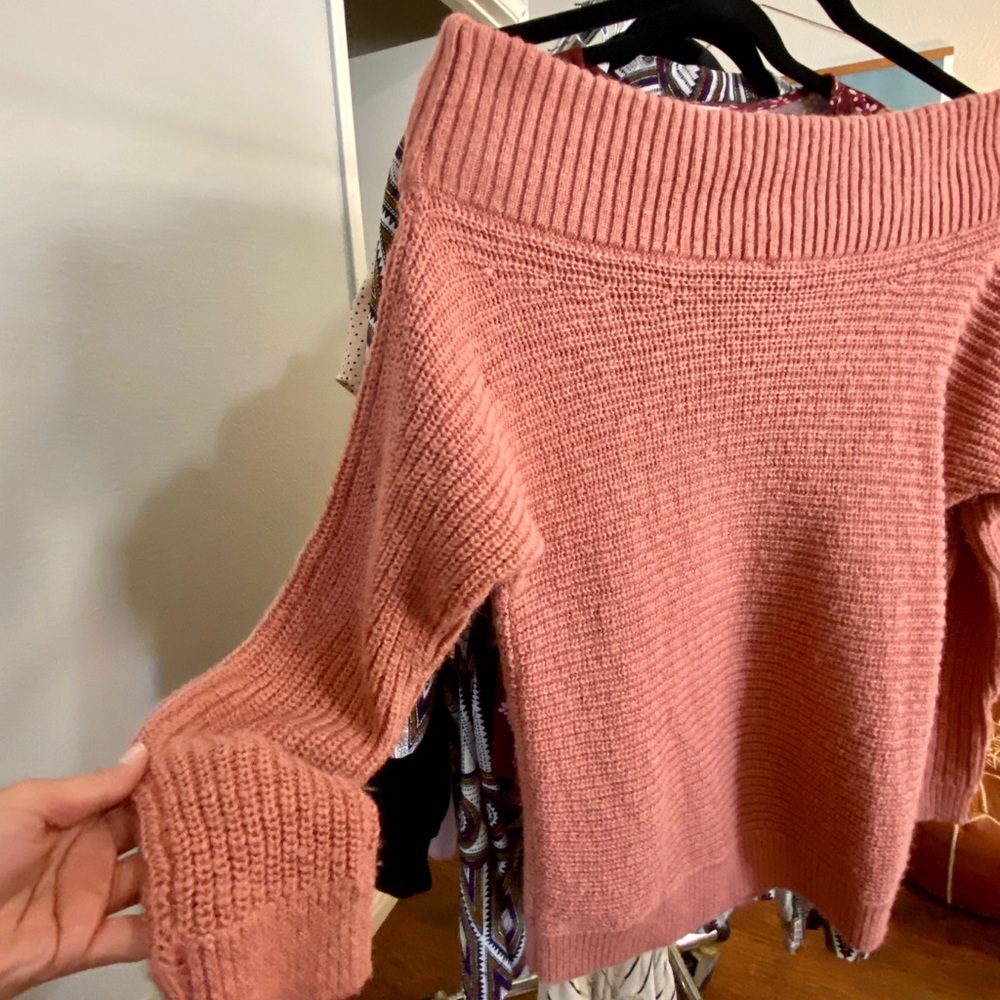 Express Blush Off-the-shoulder Sweater